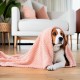 SLSON 2 Blankets, Dog Blankets, Cat Blankets, Soft Double-Sided Pet Blankets for Sofas, Chairs, Cars, Travel and Pets Keep Warm, Machine Washable, 70 x 100 cm (Grey and White)