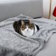SLSON 2 Blankets, Dog Blankets, Cat Blankets, Soft Double-Sided Pet Blankets for Sofas, Chairs, Cars, Travel and Pets Keep Warm, Machine Washable, 70 x 100 cm (Grey and White)