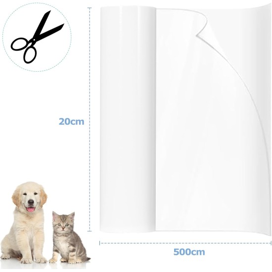 Scratch Protection Cat, 20 cm x 5 m, Anti-scratch Film for Cats, Sofa Protection, Cat, Transparent Scratch Protection Tape for Sofa, Door, Wall, Furniture Scratch Protection Cat, 20 cm x 5 m, Anti-scratch Film for Cats, Sofa Protection, Cat, Transparent Scratch Protection Tape for Sofa, Door, Wall, Furniture