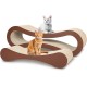 ScratchMe Cat Scratcher with Cat Toy Marble Track, Built-in Ball, L-shaped Scratcher, Cardboard Lounge Bed, Stable and Durable, Furniture Protection, Reversible ScratchMe Cat Scratcher with Cat Toy Marble Track, Built-in Ball, L-shaped Scratcher, Cardboard Lounge Bed, Stable and Durable, Furniture Protection, Reversible