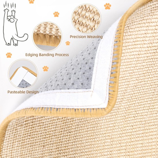 Scratching Boards Cat Scratching Mat Cat Wall Cat Scratching Board Sisal Mat 60 x 40 cm Durable Cat Furniture Doormat with Self-Adhesive Mat and 10 Spiral Nails for Sofa Furniture Door Scratch Scratching Boards Cat Scratching Mat Cat Wall Cat Scratching Board Sisal Mat 60 x 40 cm Durable Cat Furniture Doormat with Self-Adhesive Mat and 10 Spiral Nails for Sofa Furniture Door Scratch
