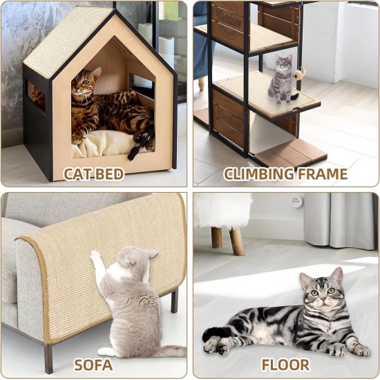 Scratching Boards Cat Scratching Mat Cat Wall Cat Scratching Board Sisal Mat 60 x 40 cm Durable Cat Furniture Doormat with Self-Adhesive Mat and 10 Spiral Nails for Sofa Furniture Door Scratch Scratching Boards Cat Scratching Mat Cat Wall Cat Scratching Board Sisal Mat 60 x 40 cm Durable Cat Furniture Doormat with Self-Adhesive Mat and 10 Spiral Nails for Sofa Furniture Door Scratch