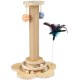 Scratching Post with Integrated Toy, Jute Rope and Wooden Structure, 30 x 40 cm
