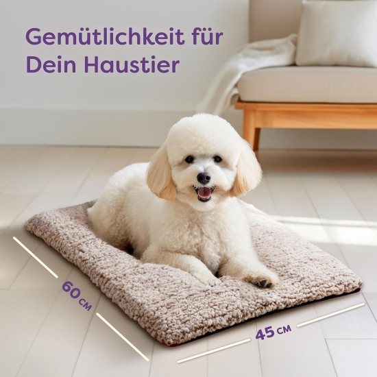 Self-Heating Blanket for Dogs and Cats, Brown, 60 x 45 cm, Soft and Cuddly Cat Blanket, Noise Dampening, Washable Cover, with Non-Slip Underside Self-Heating Blanket for Dogs and Cats, Brown, 60 x 45 cm, Soft and Cuddly Cat Blanket, Noise Dampening, Washable Cover, with Non-Slip Underside