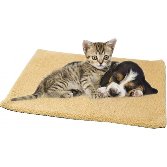 Self-Heating Cat Blanket, Self-Heating Blanket for Cats and Dogs, Electric Blanket Cat, Self-Warming Cat Blanket 60 x 45 cm, Heat Blanket for Cats and Dogs, Washable (Beige Colour) Self-Heating Cat Blanket, Self-Heating Blanket for Cats and Dogs, Electric Blanket Cat, Self-Warming Cat Blanket 60 x 45 cm, Heat Blanket for Cats and Dogs, Washable (Beige Colour)