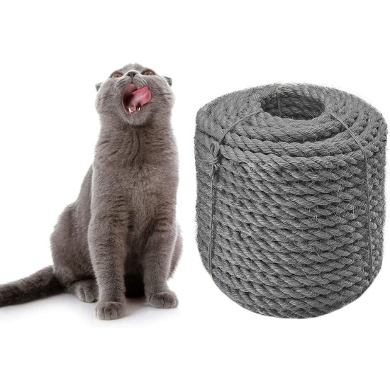 Sisal Rope 6 mm for Cat Scratcher Cat Scratching Post Repair and Replacement, DIY Scratching Furniture - Scratching Post, Scratching Mat & Mat, Kitten Kicker Toy, Grey 50 m / 164 ft Sisal Rope 6 mm for Cat Scratcher Cat Scratching Post Repair and Replacement, DIY Scratching Furniture - Scratching Post, Scratching Mat & Mat, Kitten Kicker Toy, Grey 50 m / 164 ft