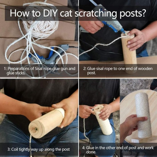 Sisal Rope 6 mm for Cat Scratcher Cat Scratching Post Repair and Replacement, DIY Scratching Furniture - Scratching Post, Scratching Mat & Mat, Kitten Kicker Toy, Grey 50 m / 164 ft Sisal Rope 6 mm for Cat Scratcher Cat Scratching Post Repair and Replacement, DIY Scratching Furniture - Scratching Post, Scratching Mat & Mat, Kitten Kicker Toy, Grey 50 m / 164 ft