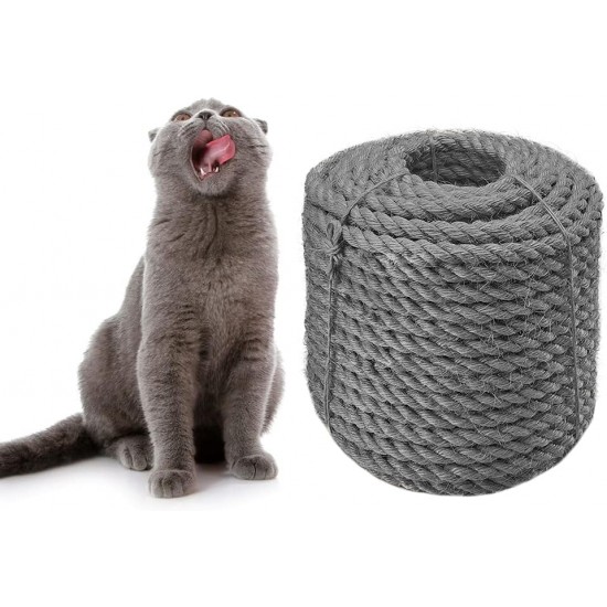 Sisal Rope 6 mm for Cat Scratcher Cat Scratching Post Repair and Replacement, DIY Scratching Furniture - Scratching Post, Scratching Mat & Mat, Kitten Kicker Toy, Grey 50 m / 164 ft Sisal Rope 6 mm for Cat Scratcher Cat Scratching Post Repair and Replacement, DIY Scratching Furniture - Scratching Post, Scratching Mat & Mat, Kitten Kicker Toy, Grey 50 m / 164 ft
