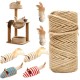 Sisal Rope 6 mm/50 m for Cat Scratching Post Replacement, Natural Jute Rope with 2 Cat Toys Sisal Balls/4 Sisal Mice, Thick Natural Hemp Rope, Long Scratching Rope for DIY Packaging/Paw Balls/Garden Sisal Rope 6 mm/50 m for Cat Scratching Post Replacement, Natural Jute Rope with 2 Cat Toys Sisal Balls/4 Sisal Mice, Thick Natural Hemp Rope, Long Scratching Rope for DIY Packaging/Paw Balls/Garden