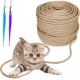 Sisal Rope, 9 mm x 50 m Natural Sisal Rope for Scratching Posts, Natural Sisal Rope Including 3 Cat Toys, Sisal Rope for Scratching Post, Multi-Purpose Sisal Rope for Scratching Rope, Household Sisal Rope, 9 mm x 50 m Natural Sisal Rope for Scratching Posts, Natural Sisal Rope Including 3 Cat Toys, Sisal Rope for Scratching Post, Multi-Purpose Sisal Rope for Scratching Rope, Household