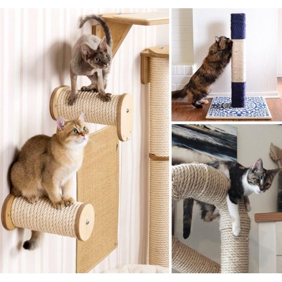 Sisal Rope for Cats, Natural Sisal Rope for Scratching Post 8 mm x 25 m + 1 Grey Pair of Protective Gloves, Black Sisal Rope for Repair and Replacement, Suitable for Garden Decoration, Cat Tree, Cat Sisal Rope for Cats, Natural Sisal Rope for Scratching Post 8 mm x 25 m + 1 Grey Pair of Protective Gloves, Black Sisal Rope for Repair and Replacement, Suitable for Garden Decoration, Cat Tree, Cat
