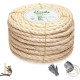 Sisal Rope for Cats, Natural Sisal Rope for Scratching Post 8 mm x 25 m + 1 Grey Pair of Protective Gloves, Black Sisal Rope for Repair and Replacement, Suitable for Garden Decoration, Cat Tree, Cat Sisal Rope for Cats, Natural Sisal Rope for Scratching Post 8 mm x 25 m + 1 Grey Pair of Protective Gloves, Black Sisal Rope for Repair and Replacement, Suitable for Garden Decoration, Cat Tree, Cat