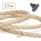 Sisal Rope for Cats, Natural Sisal Rope for Scratching Post 8 mm x 25 m + 1 Grey Pair of Protective Gloves, Black Sisal Rope for Repair and Replacement, Suitable for Garden Decoration, Cat Tree, Cat Sisal Rope for Cats, Natural Sisal Rope for Scratching Post 8 mm x 25 m + 1 Grey Pair of Protective Gloves, Black Sisal Rope for Repair and Replacement, Suitable for Garden Decoration, Cat Tree, Cat