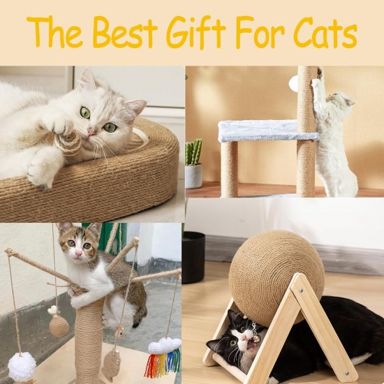 Sisal Rope for Scratching Post 5 mm x 60 m, Natural Sisal Rope for Cats, Scratching Rope, Household, Garden, DIY, Decoration Sisal Rope for Scratching Post 5 mm x 60 m, Natural Sisal Rope for Cats, Scratching Rope, Household, Garden, DIY, Decoration