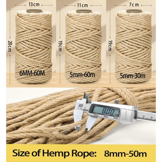 Sisal Rope for Scratching Post 5 mm x 60 m, Natural Sisal Rope for Cats, Scratching Rope, Household, Garden, DIY, Decoration Sisal Rope for Scratching Post 5 mm x 60 m, Natural Sisal Rope for Cats, Scratching Rope, Household, Garden, DIY, Decoration
