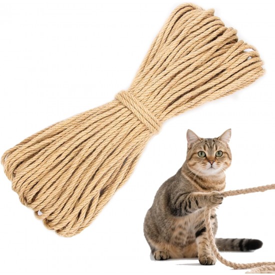 Sisal Rope for Scratching Post 5 mm x 60 m, Natural Sisal Rope for Cats, Scratching Rope, Household, Garden, DIY, Decoration Sisal Rope for Scratching Post 5 mm x 60 m, Natural Sisal Rope for Cats, Scratching Rope, Household, Garden, DIY, Decoration