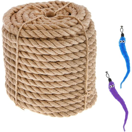 Sisal Rope for Scratching Post 6 mm x 10 m, Sisal Rope, Scratching Post Rope, Scratching Post Cord with 2 Cat Toys, Fully Automatic Cat Hanging Ball Sisal Rope for Scratching Post 6 mm x 10 m, Sisal Rope, Scratching Post Rope, Scratching Post Cord with 2 Cat Toys, Fully Automatic Cat Hanging Ball
