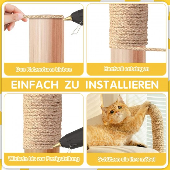 Sisal Rope for Scratching Post, 6 mm x 60 m Sisal Rope, Sisal Scratching Post Cord, Scratching Post Rope for Cats, Scratching Post, Scratching Rope, Household, Garden, DIY, Decoration Sisal Rope for Scratching Post, 6 mm x 60 m Sisal Rope, Sisal Scratching Post Cord, Scratching Post Rope for Cats, Scratching Post, Scratching Rope, Household, Garden, DIY, Decoration