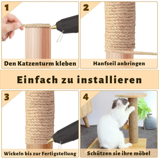 Sisal Rope for Scratching Post, 6 mm x 60 m Sisal Rope, Sisal Scratching Post Cord, Scratching Post Rope for Cats, Scratching Post, Scratching Rope, Household, Garden, DIY, Decoration Sisal Rope for Scratching Post, 6 mm x 60 m Sisal Rope, Sisal Scratching Post Cord, Scratching Post Rope for Cats, Scratching Post, Scratching Rope, Household, Garden, DIY, Decoration