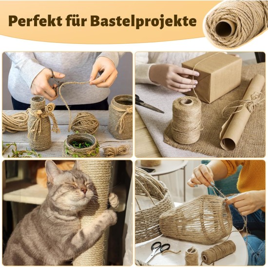 Sisal Rope for Scratching Post, 6 mm x 60 m Sisal Rope, Sisal Scratching Post Cord, Scratching Post Rope for Cats, Scratching Post, Scratching Rope, Household, Garden, DIY, Decoration Sisal Rope for Scratching Post, 6 mm x 60 m Sisal Rope, Sisal Scratching Post Cord, Scratching Post Rope for Cats, Scratching Post, Scratching Rope, Household, Garden, DIY, Decoration
