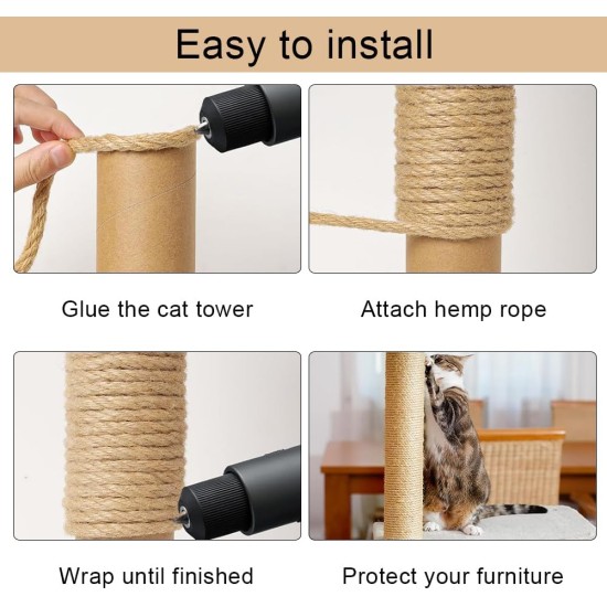 Sisal Rope for Scratching Post, 8 mm x 10 m Natural Sisal Rope, Sisal Rope for Scratching Rope, Sisal Rope, Multi-Purpose Rope Macrame Accessories, Cat Accessories, Household, Garden, DIY, Decoration Sisal Rope for Scratching Post, 8 mm x 10 m Natural Sisal Rope, Sisal Rope for Scratching Rope, Sisal Rope, Multi-Purpose Rope Macrame Accessories, Cat Accessories, Household, Garden, DIY, Decoration