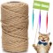 Sisal Rope for Scratching Post, 9 mm x 30 m, Natural Sisal Rope, Sisal Cat Tree Cord Including 3 Cat Toys, Scratching Post Sisal Rope for Cats, Scratching Post, Scratching Rope, Household, DIY, Garden