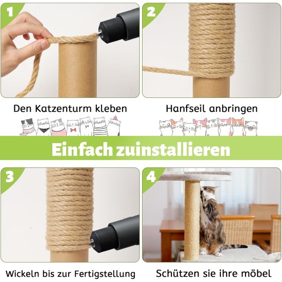 Sisal Rope for Scratching Post, 9 mm x 80 m, Natural Sisal Rope, Sisal Cat Tree Cord Including 3 Cat Toys, Scratching Post Sisal Rope for Cats, Scratching Post, Scratching Rope, Household, DIY, Garden Sisal Rope for Scratching Post, 9 mm x 80 m, Natural Sisal Rope, Sisal Cat Tree Cord Including 3 Cat Toys, Scratching Post Sisal Rope for Cats, Scratching Post, Scratching Rope, Household, DIY, Garden