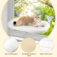 Sprifityy Window Lounger for Cats, with Sturdy Suction Cups, Foldable Cat Bed, Window Hammock, Sunbathing Cat Bed, Pet Bed, Maximum Load 23 kg (Grey, XL)