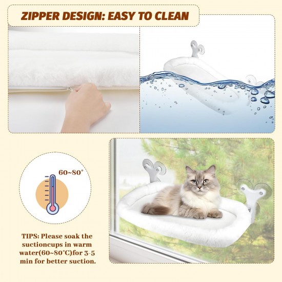 Sprifityy Window Lounger for Cats, with Sturdy Suction Cups, Foldable Cat Bed, Window Hammock, Sunbathing Cat Bed, Pet Bed, Maximum Load 23 kg (Grey, XL) Sprifityy Window Lounger for Cats, with Sturdy Suction Cups, Foldable Cat Bed, Window Hammock, Sunbathing Cat Bed, Pet Bed, Maximum Load 23 kg (Grey, XL)