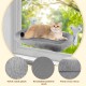 Sprifityy Window Lounger for Cats, with Sturdy Suction Cups, Foldable Cat Bed, Window Hammock, Sunbathing Cat Bed, Pet Bed, Maximum Load 23 kg (Grey, XL)