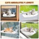 Sprifityy Window Lounger for Cats, with Sturdy Suction Cups, Foldable Cat Bed, Window Hammock, Sunbathing Cat Bed, Pet Bed, Maximum Load 23 kg (Grey, XL)