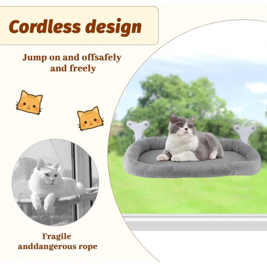 Sprifityy Window Lounger for Cats, with Sturdy Suction Cups, Foldable Cat Bed, Window Hammock, Sunbathing Cat Bed, Pet Bed, Maximum Load 23 kg (Grey, XL) Sprifityy Window Lounger for Cats, with Sturdy Suction Cups, Foldable Cat Bed, Window Hammock, Sunbathing Cat Bed, Pet Bed, Maximum Load 23 kg (Grey, XL)