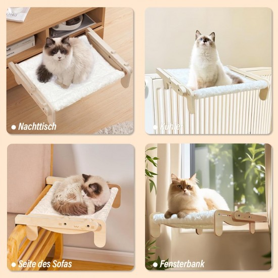 TOTHDATE Cat Bed for Windowsill, Hammock Cat Window Sill Cat for Hanging Cat Bed, Heating for Window Bed Sides, Floor Heater Drawers, White TOTHDATE Cat Bed for Windowsill, Hammock Cat Window Sill Cat for Hanging Cat Bed, Heating for Window Bed Sides, Floor Heater Drawers, White