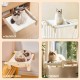 TOTHDATE Cat Bed for Windowsill, Hammock Cat Window Sill Cat for Hanging Cat Bed, Heating for Window Bed Sides, Floor Heater Drawers, White