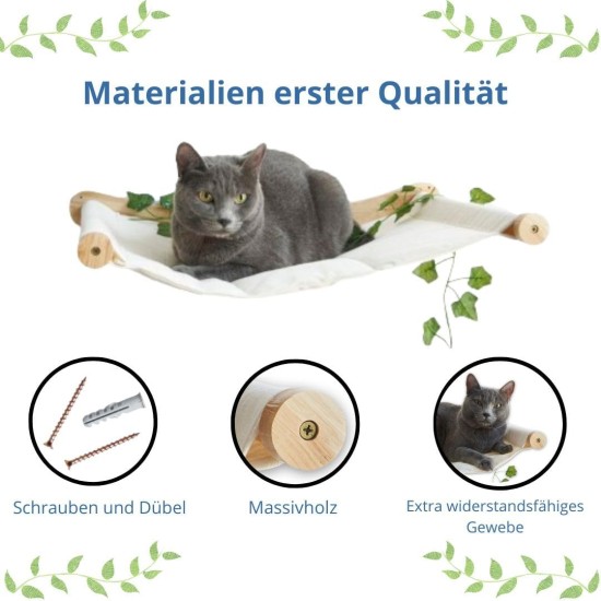 TREKAM Cat Bed Wall - Cat Hammock Wall Elegant and Stable - Cat Lounger Wall for Cats up to 12 kg - Cat Climbing Wall - Cat Wall Elements - Cat Wall Lying Place Comfortable TREKAM Cat Bed Wall - Cat Hammock Wall Elegant and Stable - Cat Lounger Wall for Cats up to 12 kg - Cat Climbing Wall - Cat Wall Elements - Cat Wall Lying Place Comfortable
