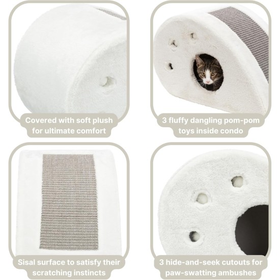TRIXIE Cuddly Cave with Tunnel, Sisal Scratching Surface Grey TRIXIE Cuddly Cave with Tunnel, Sisal Scratching Surface Grey