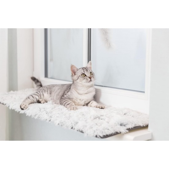 TRIXIE Harvey 38041 Non-Slip and Extra Soft Cat Mat for Window Sill 90 x 28 cm White/Black TRIXIE Harvey 38041 Non-Slip and Extra Soft Cat Mat for Window Sill 90 x 28 cm White/Black
