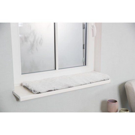 TRIXIE Harvey 38041 Non-Slip and Extra Soft Cat Mat for Window Sill 90 x 28 cm White/Black TRIXIE Harvey 38041 Non-Slip and Extra Soft Cat Mat for Window Sill 90 x 28 cm White/Black
