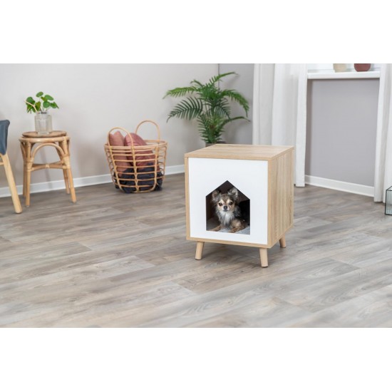 TRIXIE Isa 36312 Cat Cave for Large and Small Cats - Indoor Cat House in Wood Look (MDF) with Removable Plush Cushion, Maximum Load 25 kg - 40 x 50 x 40 cm TRIXIE Isa 36312 Cat Cave for Large and Small Cats - Indoor Cat House in Wood Look (MDF) with Removable Plush Cushion, Maximum Load 25 kg - 40 x 50 x 40 cm