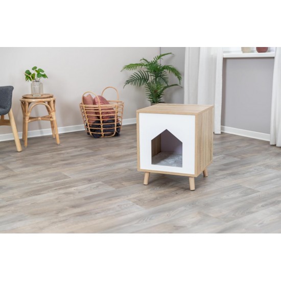 TRIXIE Isa 36312 Cat Cave for Large and Small Cats - Indoor Cat House in Wood Look (MDF) with Removable Plush Cushion, Maximum Load 25 kg - 40 x 50 x 40 cm TRIXIE Isa 36312 Cat Cave for Large and Small Cats - Indoor Cat House in Wood Look (MDF) with Removable Plush Cushion, Maximum Load 25 kg - 40 x 50 x 40 cm