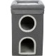 TRIXIE Saul Cat House Cave, 2-Tier Hut Tower, Scratching Surface, Foldable for Easy Storage, Grey