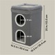 TRIXIE Saul Cat House Cave, 2-Tier Hut Tower, Scratching Surface, Foldable for Easy Storage, Grey