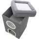 TRIXIE Saul Cat House Cave, 2-Tier Hut Tower, Scratching Surface, Foldable for Easy Storage, Grey