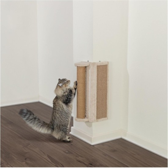 TRIXIE Wall Mounted Scraper - Wall Mounted Scratching Board 38 × 58 cm Grey White TRIXIE Wall Mounted Scraper - Wall Mounted Scratching Board 38 × 58 cm Grey White