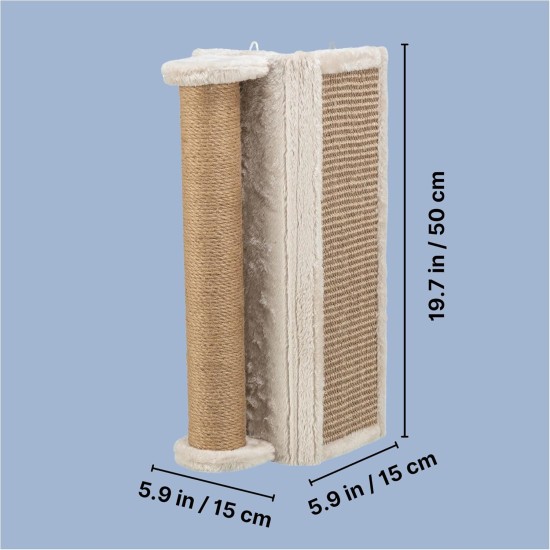 TRIXIE Wall Mounted Scraper - Wall Mounted Scratching Board 38 × 58 cm Grey White TRIXIE Wall Mounted Scraper - Wall Mounted Scratching Board 38 × 58 cm Grey White