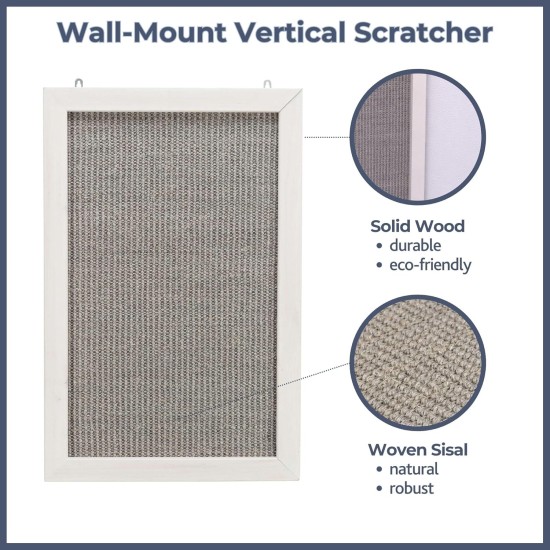 TRIXIE Wall Mounted Scraper - Wall Mounted Scratching Board 38 × 58 cm Grey White TRIXIE Wall Mounted Scraper - Wall Mounted Scratching Board 38 × 58 cm Grey White