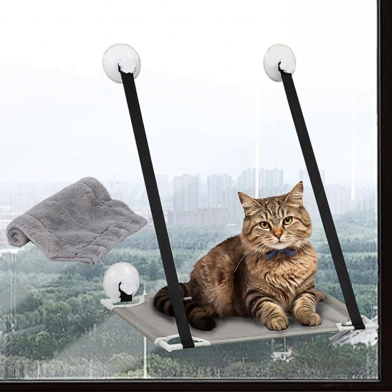 Tefola Holds 22 Pounds Cat Ladder Balcony, with Strong Suction Cup Cat Window Protection, Window Sill Cat, Window Lock Cats, 2 Pieces of Fabric, Suitable for Winter/Summer Cat Protection Window Tefola Holds 22 Pounds Cat Ladder Balcony, with Strong Suction Cup Cat Window Protection, Window Sill Cat, Window Lock Cats, 2 Pieces of Fabric, Suitable for Winter/Summer Cat Protection Window