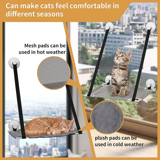 Tefola Maximum Load Capacity 10 kg Cat Ladder Balcony, with Strong Suction Cup, Cat Window Protection, Window Sill, Cats, 2 Fabric Pieces, Suitable for Winter/Summer Tefola Maximum Load Capacity 10 kg Cat Ladder Balcony, with Strong Suction Cup, Cat Window Protection, Window Sill, Cats, 2 Fabric Pieces, Suitable for Winter/Summer