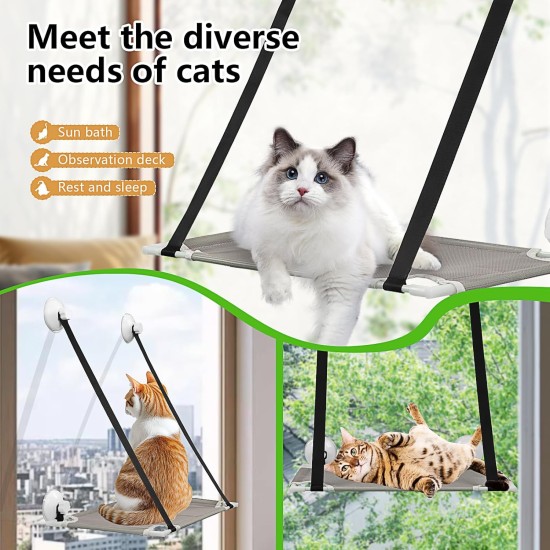 Tefola Maximum Load Capacity 10 kg Cat Ladder Balcony, with Strong Suction Cup, Cat Window Protection, Window Sill, Cats, 2 Fabric Pieces, Suitable for Winter/Summer Tefola Maximum Load Capacity 10 kg Cat Ladder Balcony, with Strong Suction Cup, Cat Window Protection, Window Sill, Cats, 2 Fabric Pieces, Suitable for Winter/Summer