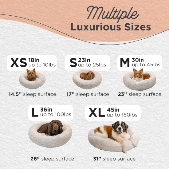 The Original Calming Doughnut Luxury Fur Oyster Cat and Dog Bed, Small, 58 x 58 cm The Original Calming Doughnut Luxury Fur Oyster Cat and Dog Bed, Small, 58 x 58 cm
